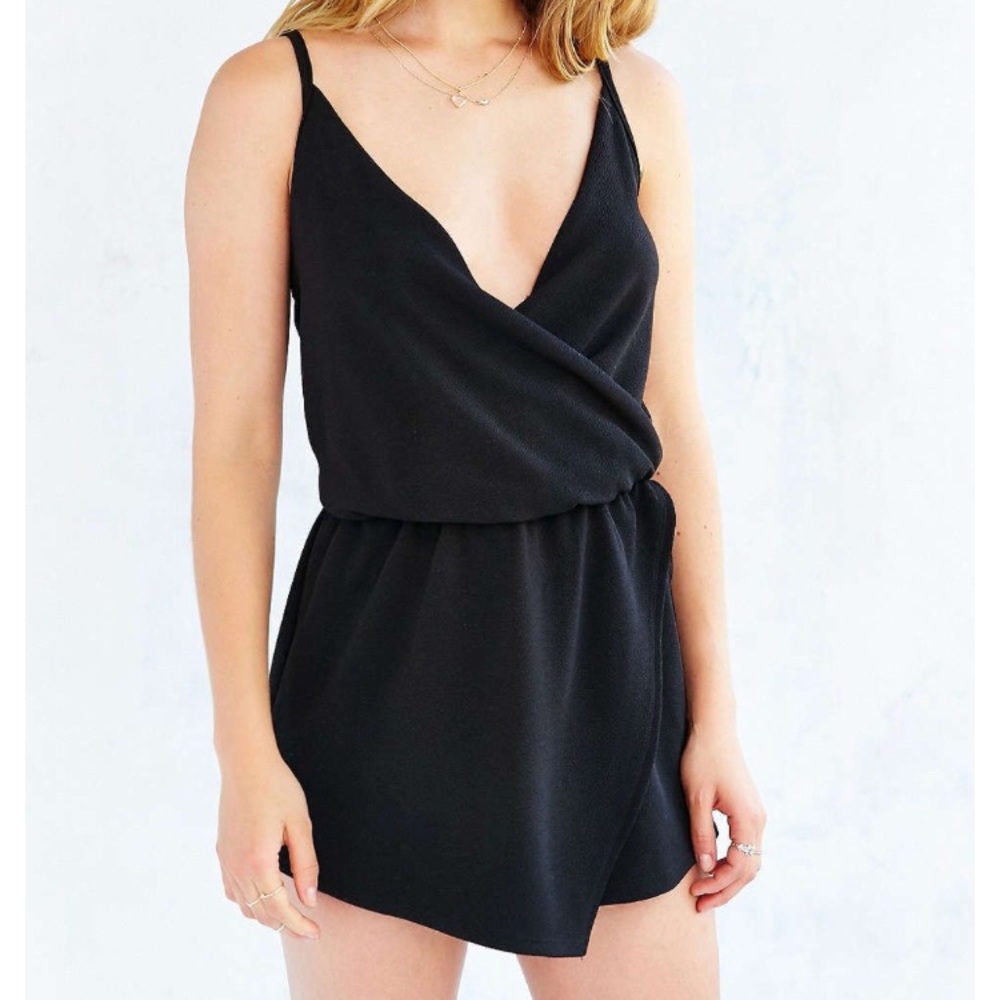 Kimchi Blue Drapey Surplice Skort Romper